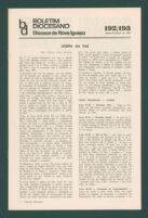 Boletim Diocesano, Edição 192/193, Janeiro/Fevereiro 1985