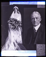 Two unrelated copy photographs of Katherine J. Keith as a bride, and sociologist Frank Wilson Blackmar, Los Angeles, circa 1920s