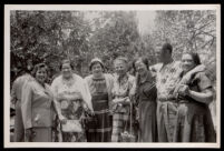 People at an outdoor social gathering, circa 1930s (?)