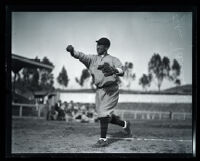 John Zuke Tanaka, hard-hitting baseball outfielder for Occidental College, at Washington Park, Los Angeles, 1925-1929