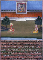 Hanumana sitting before Tulsidas