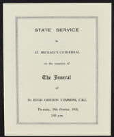 State Service of Dr. Hugh Gordon Cummins , C.B.E