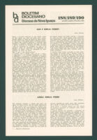 Boletim Diocesano, Edição 188/189/190, Setembro/Outubro/Novembro 1984