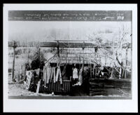 Eliza Davis at her cabin, Sonora (California), circa 1870-1890
