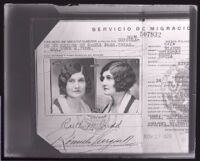 Passport of Winnie Ruth Judd, accused of murder, 1931
