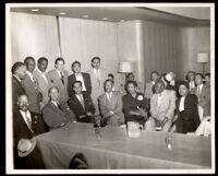 Dr. John A. Somerville at a political meeting with Adlai E. Stevenson and others, 1950s