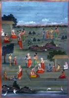 Agastya asking Rama to deliver Dandakaranya from a curse