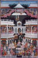 Rama and Lakshmana pressing Vishvamitra's fee