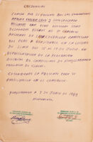 Credenciales del Sexto Congreso de la Confederación Campesina del Perú - Primera carpeta