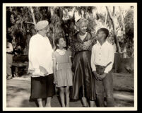 Fay Jackson and  Dr. Vada Somerville with an unidentified girl and boy, 1940s-1950s