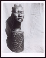 Wooden bust of a woman by Beulah Woodard, 1935-1955