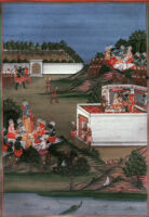 Rama embracing Hanumana