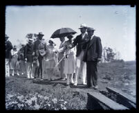Royal party of Prince Gustav Adolf of Sweden at the La Brea tar pits, Los Angeles, 1926