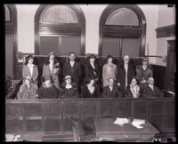 Jury for the Asa Keyes bribery trial, Los Angeles, 1929
