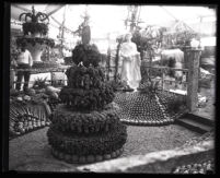 City of Pomona's grape fountain display at the Orange County Fair, Orange County, 1928