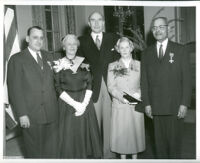 Dr. John A. Somerville with Sir Roger Makin and others at the British embassy in Washington D.C., 1954