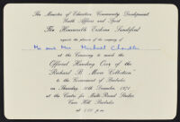 Invitation for the Official Handing Over of the "Richard B. Moore Collection"