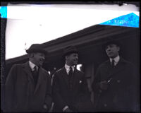 Car manufacturer Earle C. Anthony with sales manager Ralph E. Macduff and another man, Los Angeles, circa 1924