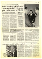 Para Kissinger Chile era "injustamente" criticado por violaciones a DDHH