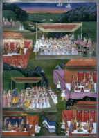 Rama giving his paduka to Bharata