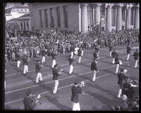 Marching band in the Tournament of Roses Parade, Pasadena, 1928