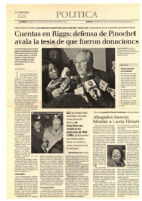 Cuentas en Riggs: Defensa de Pinochet avala la tesis de que fueron donaciones