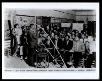 Craftsmen of Black Wings aircraft classroom at Jefferson High School, Lieutenant William J. Powell instructor, Los Angeles, 1930s.