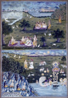 Kaka and Garuda conversing; Narada; Vishnu on Sheshnag