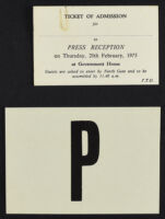 Reception at Government House - Admission Ticket and Parking Ticket