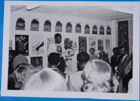 Thele Moema reading at a function, Gaborone, Botswana, 16 June 1981