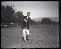 Vice President and treasurer of Ralphs Grocery Company, Elmer Ralph on a golf course, Los Angeles, 1920-1930