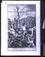 Moses fixes the brazen serpent on a pole, 17th century engraving (photographed between 1920-1939)