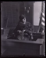 Wife of Asa Keyes testifies at his trial, Los Angeles, 1929