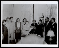 Mabel V. Gray at a gathering, circa 1940s (?)
