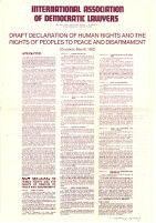 Draft declaration of human rights and the rights of people to peace and disarmament