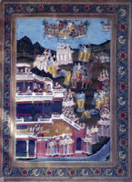 Rama touching Vasishtha's feet in Ayodhya