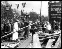 Stand collapse aftermath at Tournament of Roses parade, 1926