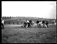Football game dogpile, 1931
