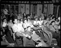 Alumni event at Lake Arrowhead - Listening to accordion player, 1944