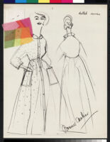 Cashin's illustrations of at-home wear designs, with swatches and blurbs. f03-03