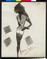 Cashin's illustrations of knit beachwear designed for Guttman Brothers. f03-17