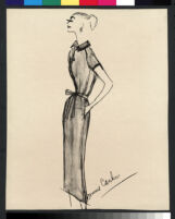 Cashin's illustrations of knit ensembles with leather for Guttman Bros and Sills and Co. f09-02