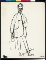 Cashin's illustrations of knit ensembles with leather for Guttman Bros and Sills and Co. f09-14