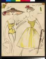 Cashin's illustrations of costume designs for theatrical productions and events. f02-02