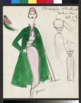 Cashin's illustrations of pleated silk dress designs. f04-01
