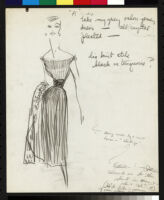 Cashin's illustrations of pleated silk dress designs. f04-03