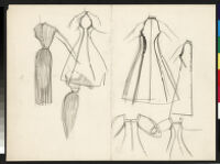 Cashin's illustrations of pleated silk dress designs. f04-08