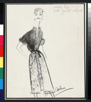 Cashin's illustrations of ready-to-wear designs featuring suede with silk charmeen for Sills and Co. f01-01