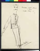 Cashin's illustrations of ready-to-wear designs featuring suede with silk charmeen for Sills and Co. f01-07