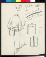 Cashin's illustrations of leather or suede ready-to-wear designs for Sills and Co. f03-22